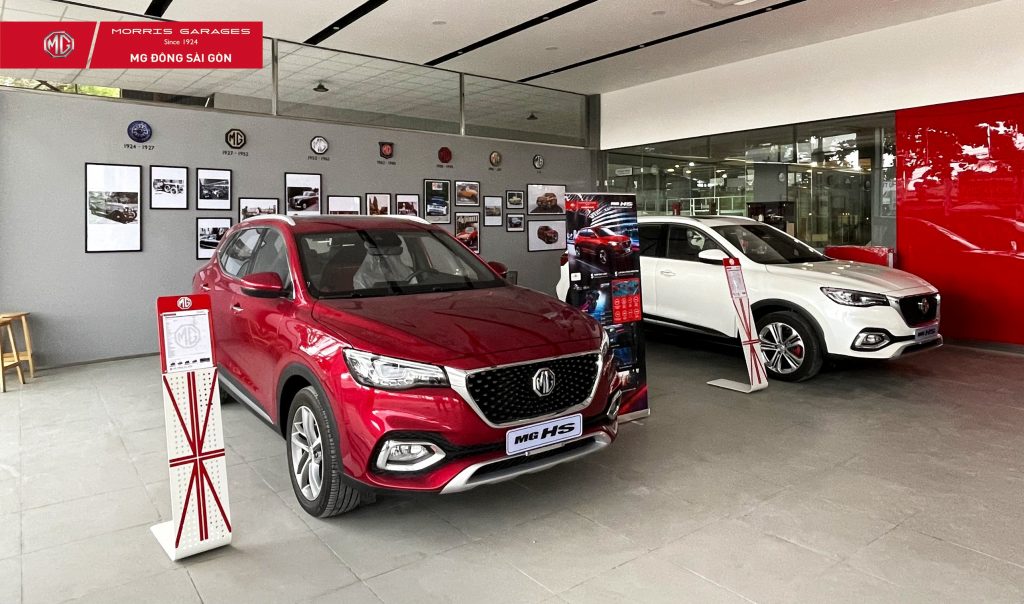 khu vực trưng bày xe mg đông sài gòn